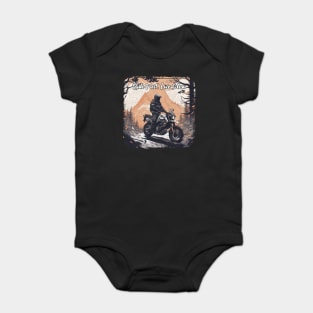 Ride fast live slow motorcycle Baby Bodysuit